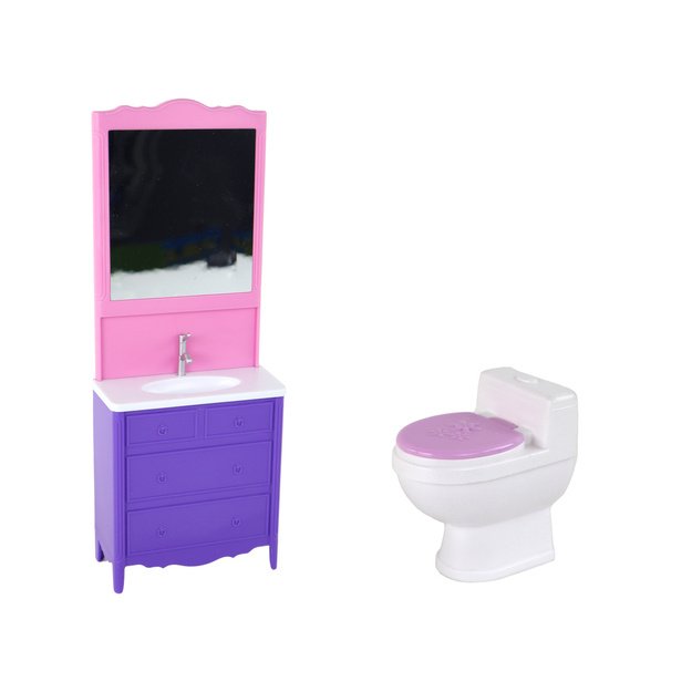 Vaikų lėlės chalatas Tualetas Vonia Vonios kambarys 9