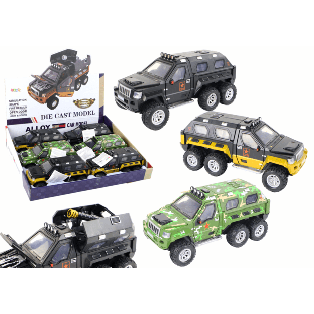 Automobilių transporto priemonė su patrankos viduje esančiais garso žibintais 3 spalvos