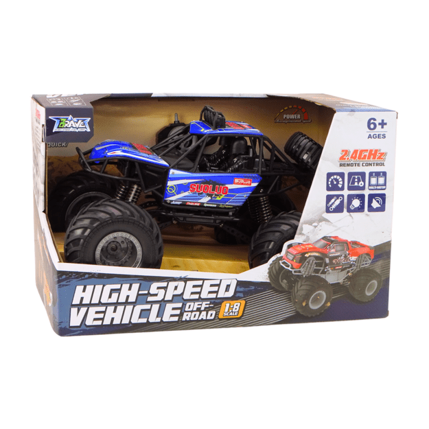 Off-road Remote Controlled RC Car 1:8 Blue Shock Absorbers