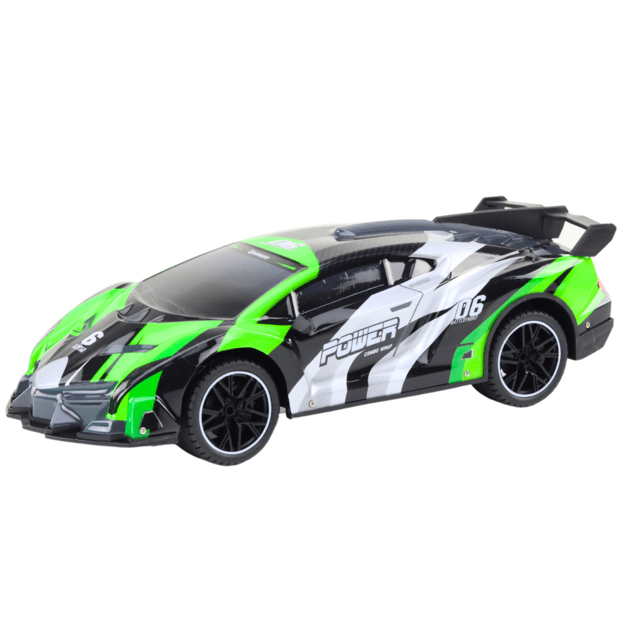 Sportinis automobilis Nuotoliniu būdu valdomas RC 1:10 25km/h žalios spalvos žibintai 1