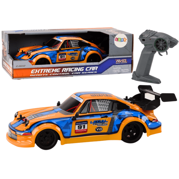 RC nuotolinio valdymo automobilis 1:16 Guminiai ratai Drift Orange