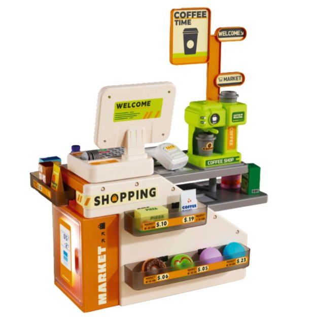 Cash Register Shop Cafe Accessories Lights Sounds 70 pcs. 1