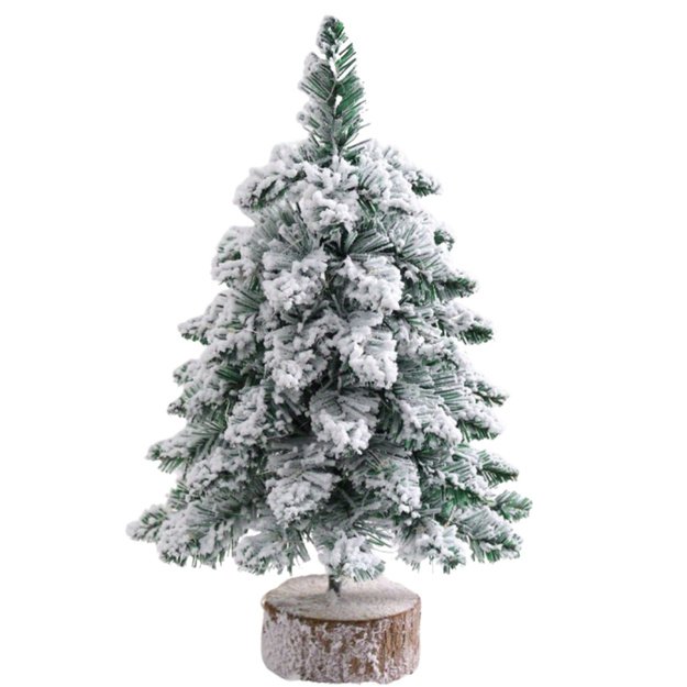 Decorative Artificial Christmas Tree on a Trunk Covered with Snow 60 x 16 cm 3