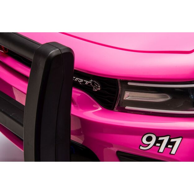 Akumuliatoriaus automobilis Dodge įkroviklis policijos rožinis 8