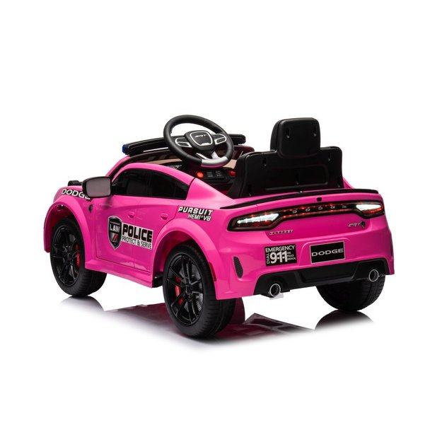 Akumuliatoriaus automobilis Dodge įkroviklis policijos rožinis 29