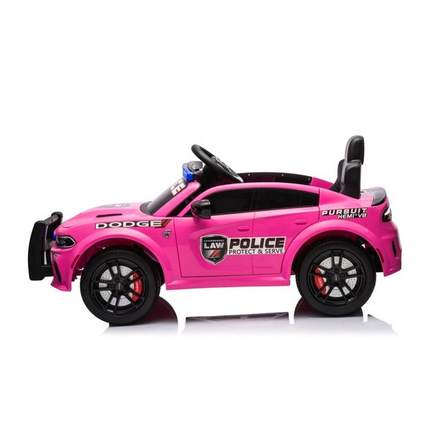 Akumuliatoriaus automobilis Dodge įkroviklis policijos rožinis 23