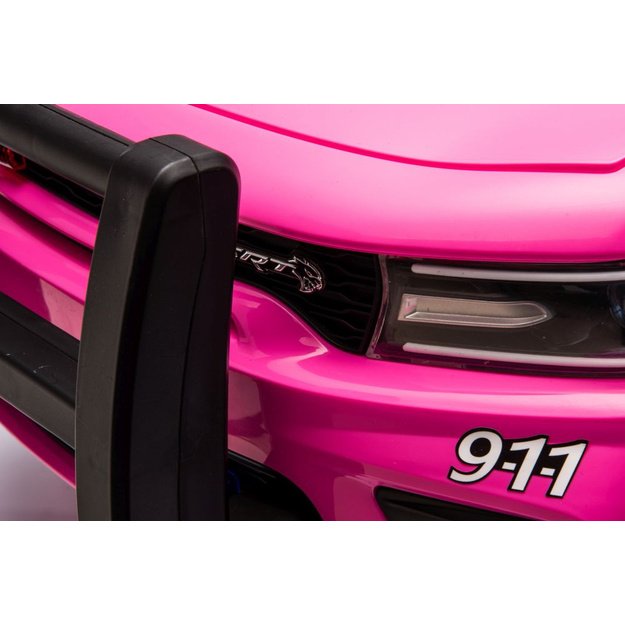 Akumuliatoriaus automobilis Dodge įkroviklis policijos rožinis 34