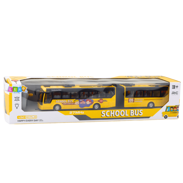 RC 1:32 Yellow Articulated Remote Controlled Trolleybus School Bus 4