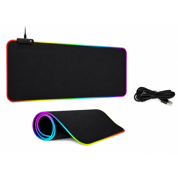Klaviatūros pelės kilimėlis su LED apšvietimu 40x90cm