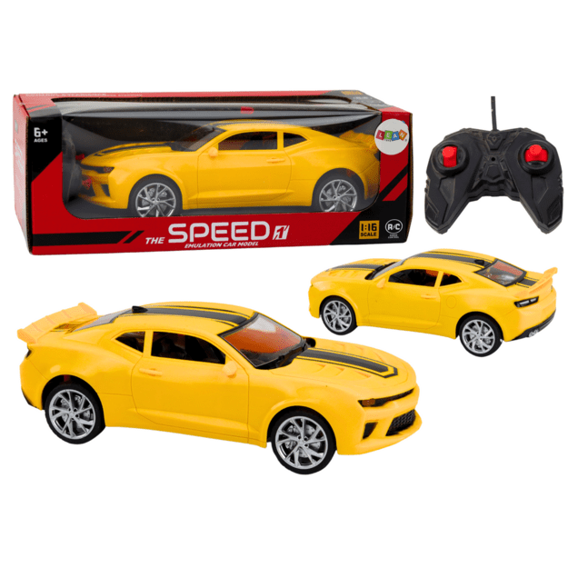 Žaislinis automobilis Nuotoliniu būdu valdomas sportinis automobilis RC 1:16 Geltonas
