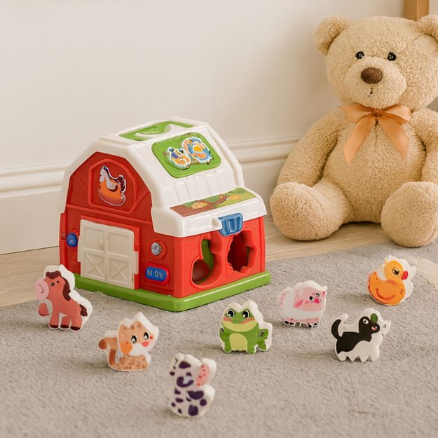 Interaktives Bauernhaus mit Musik, Tieren, Lichtern und Geräuschen 3