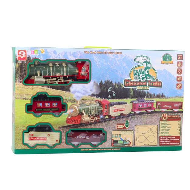 Electric Train Classic Train Lights Sounds Smoke 24 pcs. 3