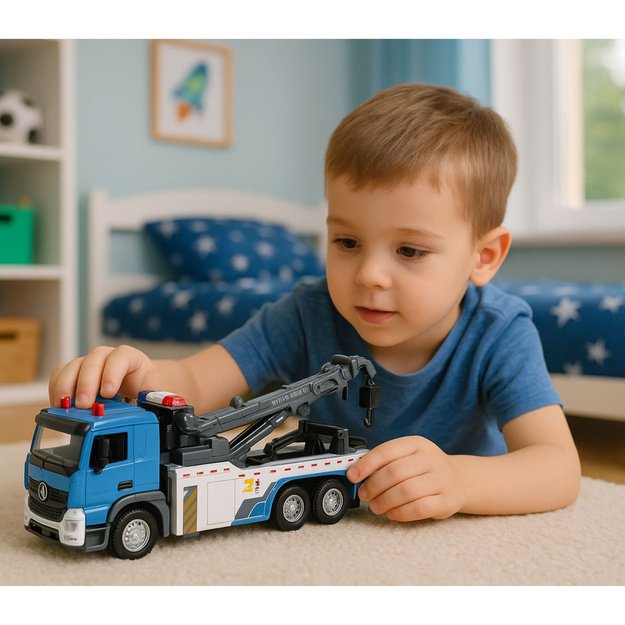 Vehicle Boom Truck Tow Truck Metal Cabin Lights Sounds 4