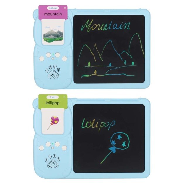 Anglų kalbos žodyno mokymosi kortelių skaitymo kortelė flipchart blue 2