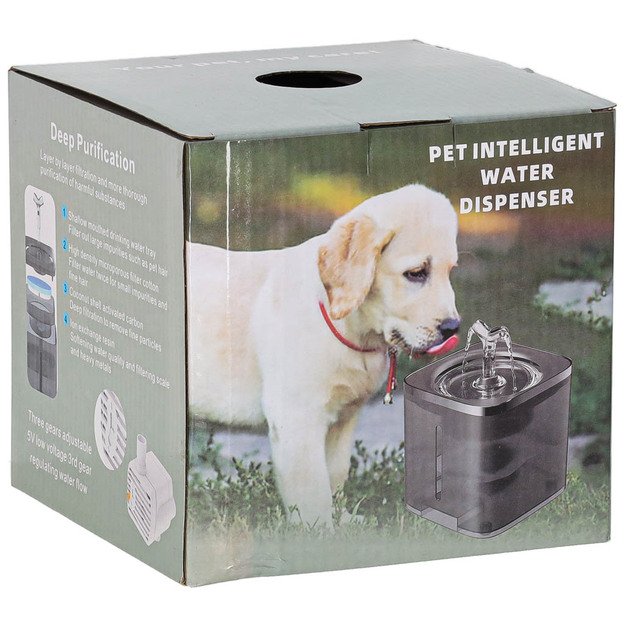 Geriamasis fontanas &scaron;uniui, katei, augintiniui, automatinis USB gertuvė 2l valymo filtras 17