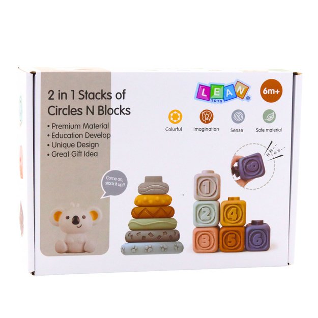 Sensory Educational Blocks Tower of Soft Rubber Blocks Koala 13 pcs. 4