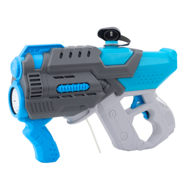 Electric Water Gun Soap Bubbles 2in1 Gray Blue 1