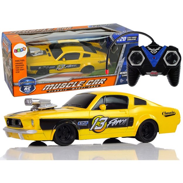 Nuotoliniu būdu valdomas sportinis automobilis R/C 1:20 geltonas
