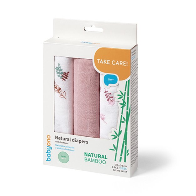 397/14 BAMBOO DIAPERS 3PCS PINK 4