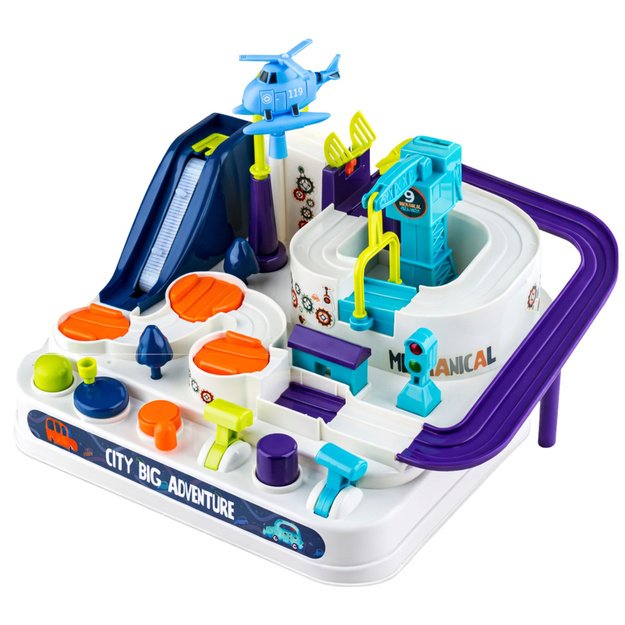 Interaktyvus kūrybinis automobilių kliūčių trasos rinkinys su 4 automobiliais 1