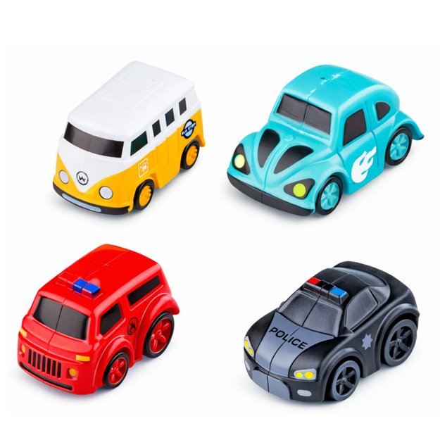 Interaktyvus kūrybinis automobilių kliūčių trasos rinkinys su 4 automobiliais 3