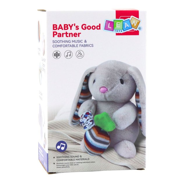 MINKŠTAS PLIUŠINIS ZUIKUTIS SU MUZIKINE DĖŽUTE IR LOPŠINE 3