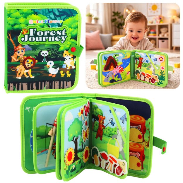 3D Felt Sensory Educational Book Wild Animals