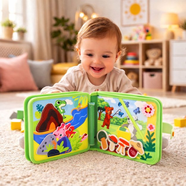 3D Felt Sensory Educational Book Wild Animals 3