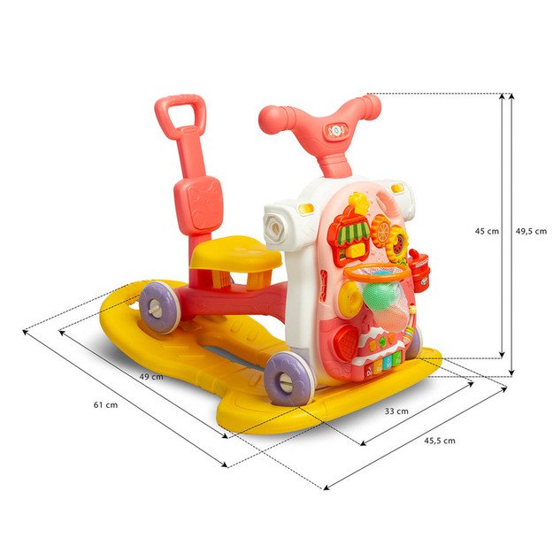 MULTIFUNCTIONAL WALKER TOY 5IN1 PINK