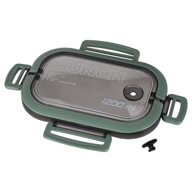 Pietums skirta pusryčių dėžutė su skyreliais, padalinta į skyrius 1200ml žalia 6