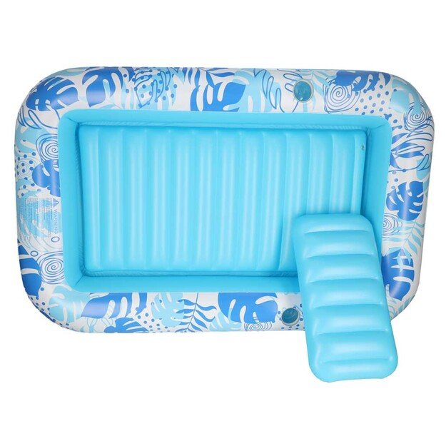 Pripučiamas plaukimo čiužinys, gultas su pagalvėle 175 cm mėlynos spalvos