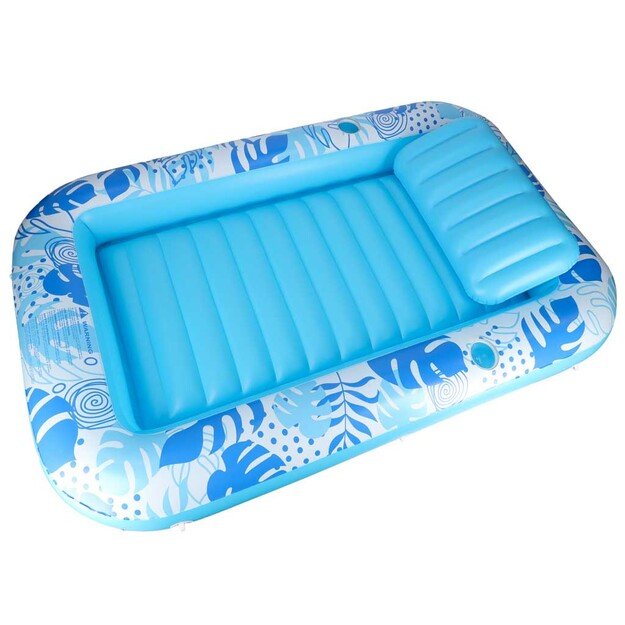 Pripučiamas plaukimo čiužinys, gultas su pagalvėle 175 cm mėlynos spalvos