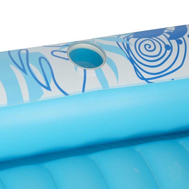 Pripučiamas plaukimo čiužinys, gultas su pagalvėle 175 cm mėlynos spalvos