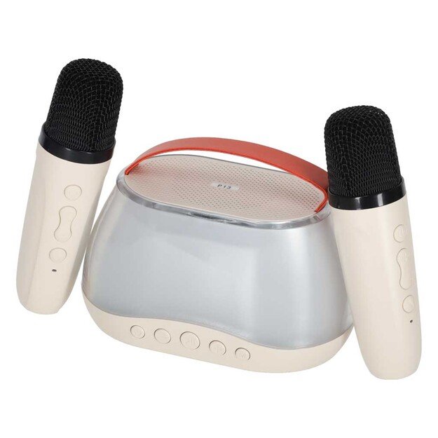 Karaokės rinkinys  Bluetooth  garsiakalbis LED RGB 2 mikrofonai USB 3