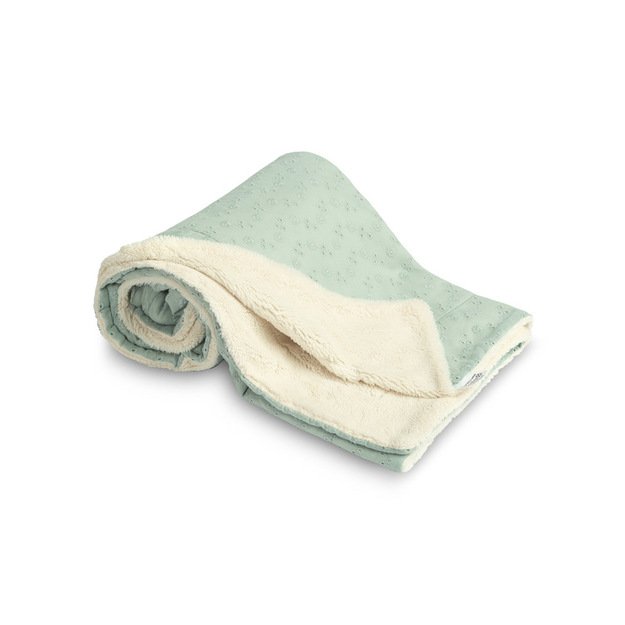 SIUVINĖTA ANTKLODĖ 80X100 ŠVIESIAI MĖTŲ SPALVOS PLIUŠAS 1