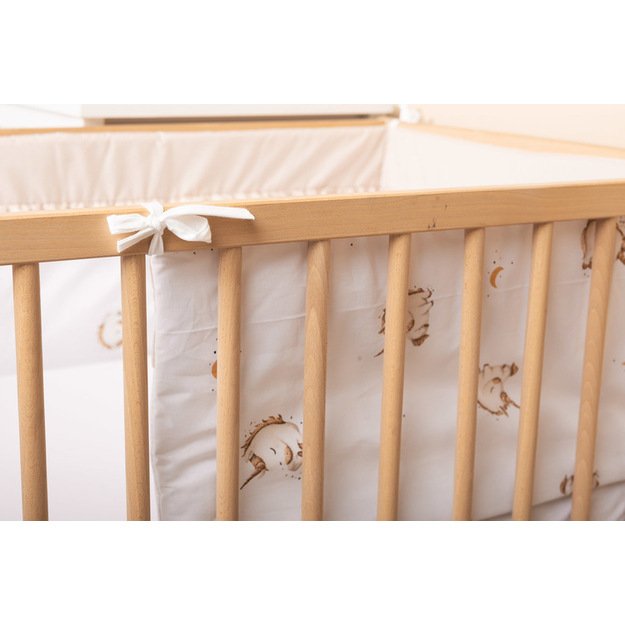 CRIB BUMPER COTTON UNICORN BEIGE