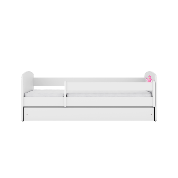 Bed babydreams white princess on horse with drawer with mattress 180/80