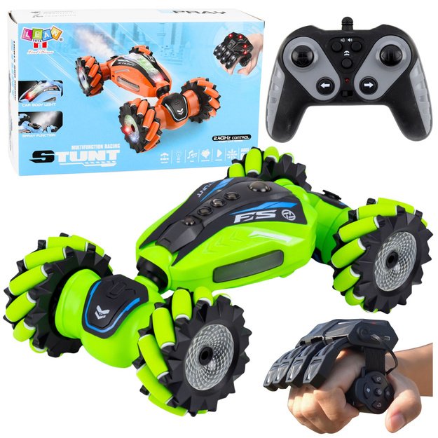 RC Stunt Car with Gesture Control, Lights, Sound, Smoke