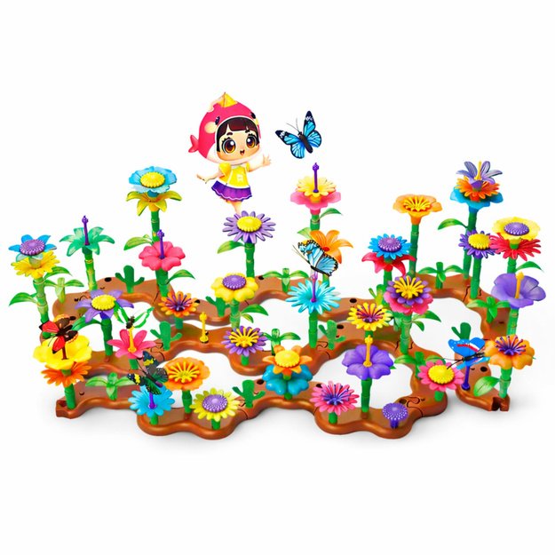 Set of Construction Blocks Creative Garden Flowers Plants 3D 272 pcs.