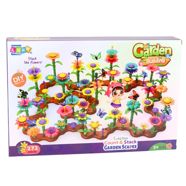 Set of Construction Blocks Creative Garden Flowers Plants 3D 272 pcs.