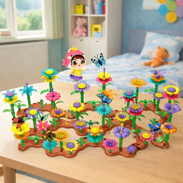 Set of Construction Blocks Creative Garden Flowers Plants 3D 272 pcs.