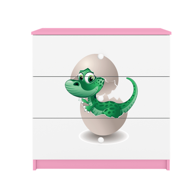 Komoda Babydreams rožinė kūdikių dino