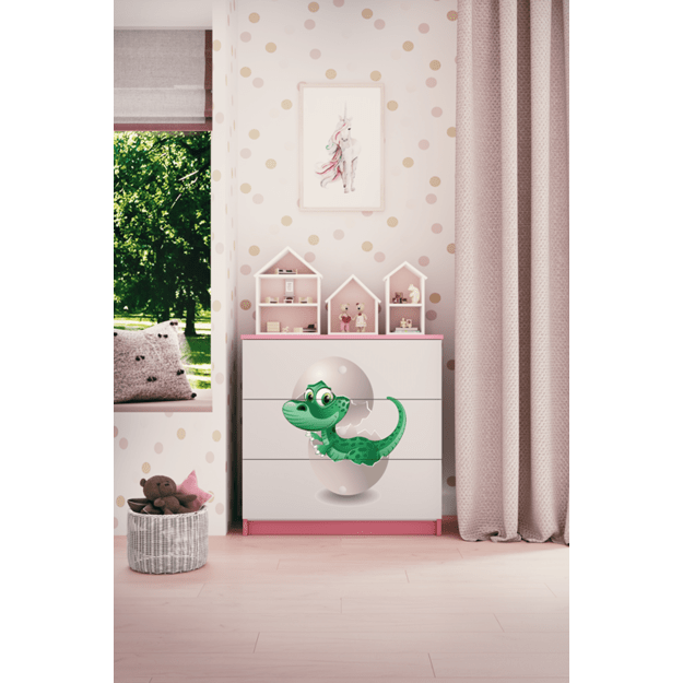 Komoda Babydreams rožinė kūdikių dino