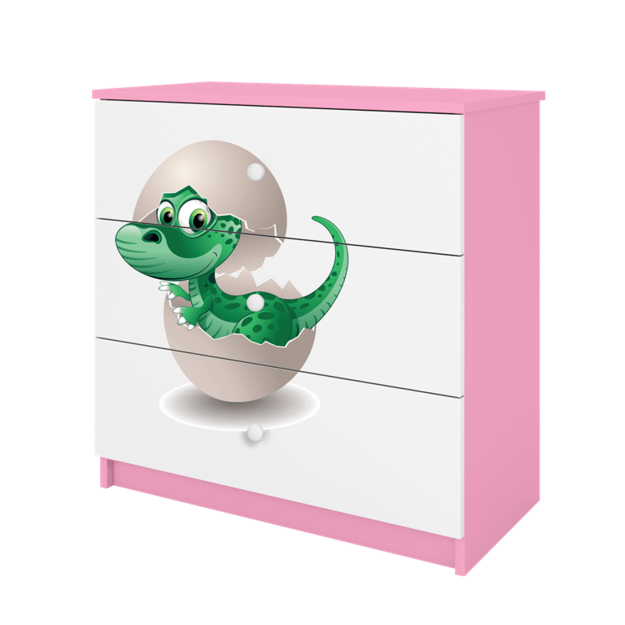 Komoda Babydreams rožinė kūdikių dino