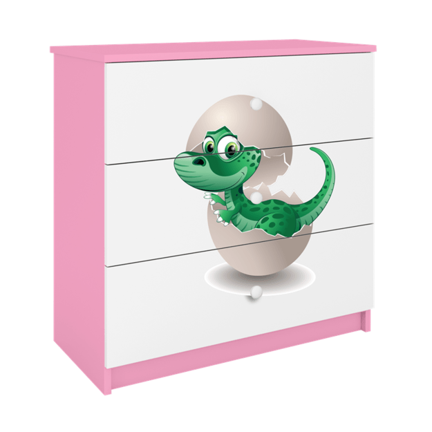 Komoda Babydreams rožinė kūdikių dino