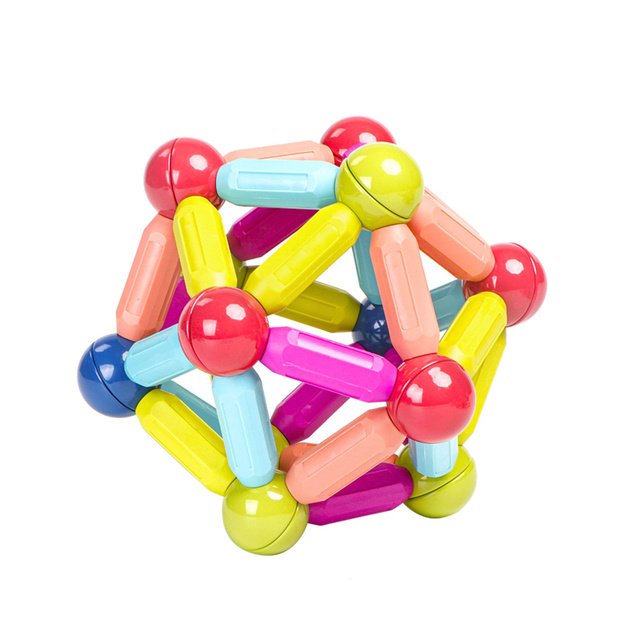Set of Magnetic Construction Blocks in a Box 3D Sticks 166 pcs.