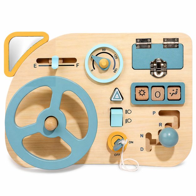 Wooden Manipulation Board Sensory Steering Wheel Switch Lever