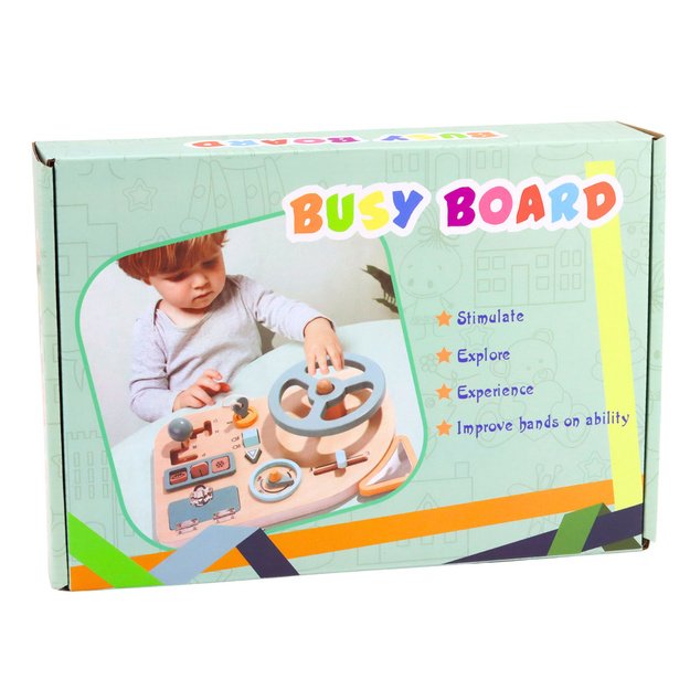 Wooden Manipulation Board Sensory Steering Wheel Switch Lever