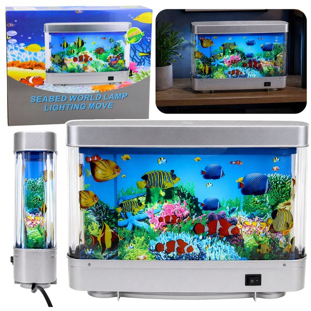 Artificial Decorative Aquarium LED Night Light 3D Fish Moving Colorful