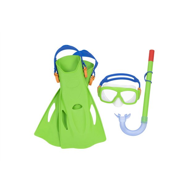 Diving Set Mask, Snorkel, Fins Green Bestway 25019